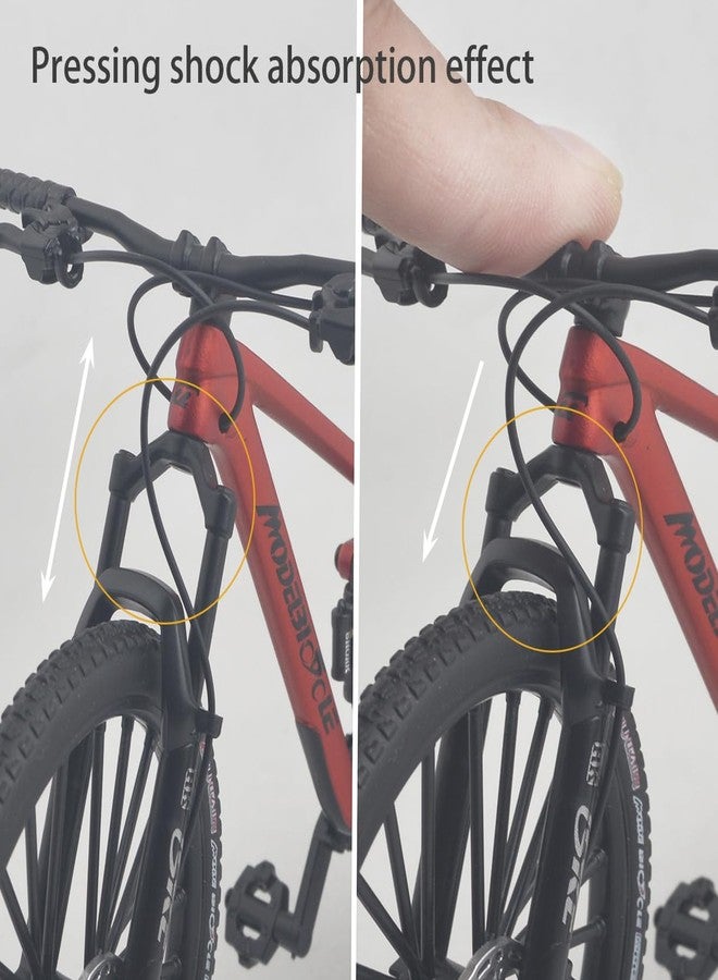 Kuasting 1:8 Scale Alloy Mountain Bike Toy Downhill Mini Bicycle Model DS Cake Topper DF Toy Desktop Decoration Crafts for Cycling Lovers Bike Racers Athletes Children Boys and Girls (Red) - Image 4